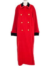1980s Escada Red Wool Maxi Coat Outerwear arcadeshops.com