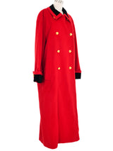 1980s Escada Red Wool Maxi Coat Outerwear arcadeshops.com
