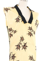 2006 Miu Miu Yellow Star Printed Nylon Shift Dress Dress arcadeshops.com