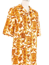 1970s Novelty Chess Piece Print Shirt Dress Dress arcadeshops.com