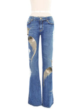 2000 Roberto Cavalli Embellished Bird Motif Jeans Bottom arcadeshops.com