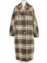 1960s Plaid Boucle Double Breasted Overcoat Outerwear arcadeshops.com