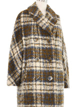 1960s Plaid Boucle Double Breasted Overcoat Outerwear arcadeshops.com