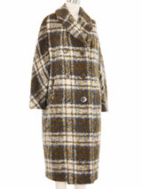1960s Plaid Boucle Double Breasted Overcoat Outerwear arcadeshops.com