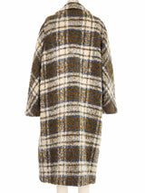 1960s Plaid Boucle Double Breasted Overcoat Outerwear arcadeshops.com