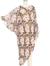 2011 Junya Watanabe Floral Chiffon Asymmetrical Dress Dress arcadeshops.com