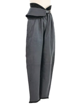 1980s Gianni Versace Gray Leather Paper Bag Trousers Bottom arcadeshops.com