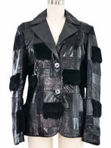Roberto Cavalli Patchwork Leather Fur Jacket Jacket arcadeshops.com