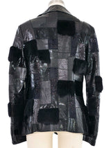 Roberto Cavalli Patchwork Leather Fur Jacket Jacket arcadeshops.com