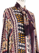 1990s Louis Feraud Paisley Printed Silk Top Top arcadeshops.com