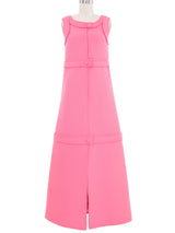 1960s Courreges Coral Maxi Dress Dress arcadeshops.com