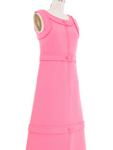 1960s Courreges Coral Maxi Dress Dress arcadeshops.com