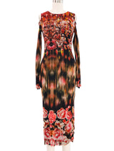 Jean Paul Gaultier Cherry Blossom Printed Midi Dress Dress arcadeshops.com