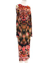 Jean Paul Gaultier Cherry Blossom Printed Midi Dress Dress arcadeshops.com