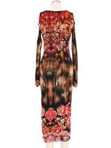 Jean Paul Gaultier Cherry Blossom Printed Midi Dress Dress arcadeshops.com