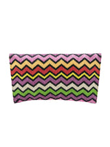 Raffia Chevron Stripe Oversized Clutch Accessory arcadeshops.com