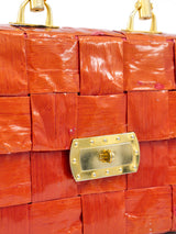 1960s Woven Raffia Handbag Bag arcadeshops.com