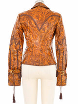 2003 Roberto Cavalli Tooled Leather Blazer Jacket arcadeshops.com
