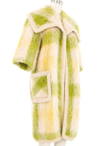 1960s Lime Check Mohair Swing Coat Outerwear arcadeshops.com
