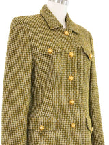 Escada Green Tweed Gripoix Button Jacket Jacket arcadeshops.com