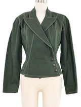 1980s Alaia Forest Green Fitted Canvas Jacket Jacket arcadeshops.com