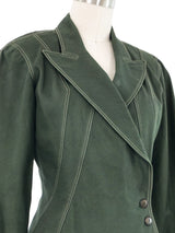 1980s Alaia Forest Green Fitted Canvas Jacket Jacket arcadeshops.com