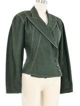 1980s Alaia Forest Green Fitted Canvas Jacket Jacket arcadeshops.com