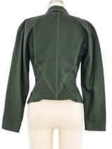 1980s Alaia Forest Green Fitted Canvas Jacket Jacket arcadeshops.com