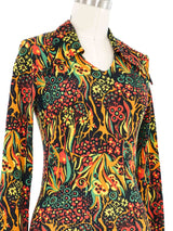 1970s Abstract Floral Printed Bodysuit Suit arcadeshops.com