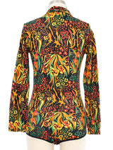 1970s Abstract Floral Printed Bodysuit Suit arcadeshops.com