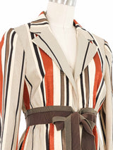 Moschino Striped Ribbon Tie Jacket Jacket arcadeshops.com