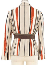 Moschino Striped Ribbon Tie Jacket Jacket arcadeshops.com