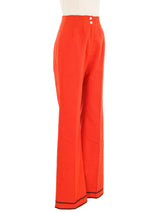 1970s Rick Rack Trimmed Orange Trousers Bottom arcadeshops.com