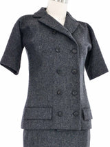 1990s Dolce & Gabbana Gray Wool Skirt Suit Suit arcadeshops.com