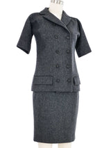 1990s Dolce & Gabbana Gray Wool Skirt Suit Suit arcadeshops.com