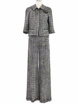 2005 Chanel Metallic Tweed Palazzo Pant Suit Suit arcadeshops.com