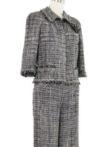 2005 Chanel Metallic Tweed Palazzo Pant Suit Suit arcadeshops.com