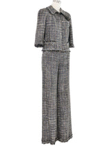2005 Chanel Metallic Tweed Palazzo Pant Suit Suit arcadeshops.com