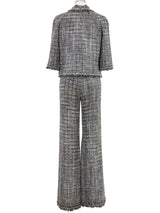 2005 Chanel Metallic Tweed Palazzo Pant Suit Suit arcadeshops.com