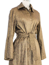 Dries Van Noten Metallic Goldtone Bell Sleeve Opera Coat Jacket arcadeshops.com