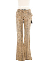 Roberto Cavalli Cheetah Print Flared Trousers Bottom arcadeshops.com