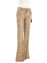 Roberto Cavalli Cheetah Print Flared Trousers Bottom arcadeshops.com