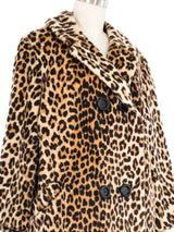 1960s Leopard Print Faux Fur Swing Coat Outerwear arcadeshops.com