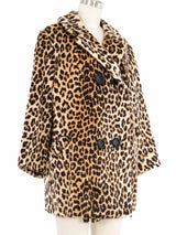 1960s Leopard Print Faux Fur Swing Coat Outerwear arcadeshops.com