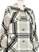 1960s Donald Brooks Mod Black And White Plaid Coat Outerwear arcadeshops.com