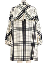 1960s Donald Brooks Mod Black And White Plaid Coat Outerwear arcadeshops.com
