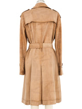 2000s Celine Nude Silk Trench Coat Jacket arcadeshops.com