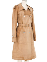 2000s Celine Nude Silk Trench Coat Jacket arcadeshops.com