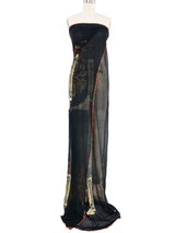 1990s Jean Paul Gaultier Maori Tribal Mesh Wrap Dress arcadeshops.com