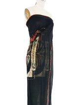 1990s Jean Paul Gaultier Maori Tribal Mesh Wrap Dress arcadeshops.com